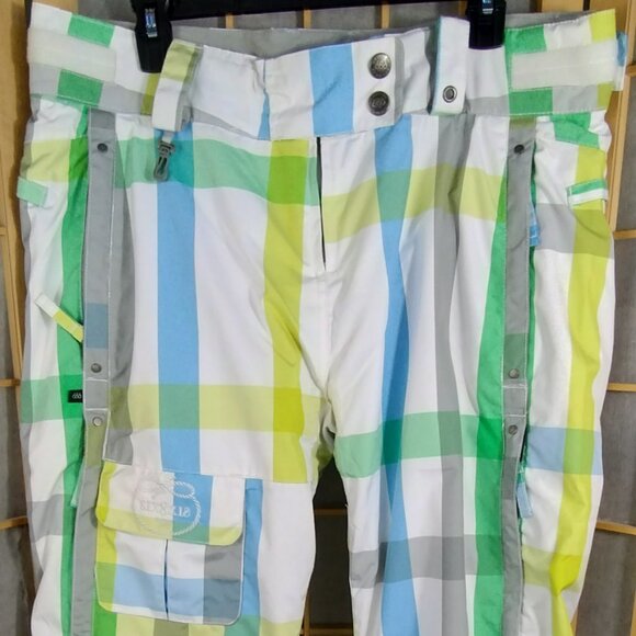 686 Snowboard Pants Pastel Check Pattern Size L - Picture 3 of 15
